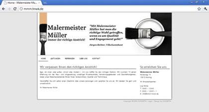 Beispiel-Internetseite des Malermeister Müllers